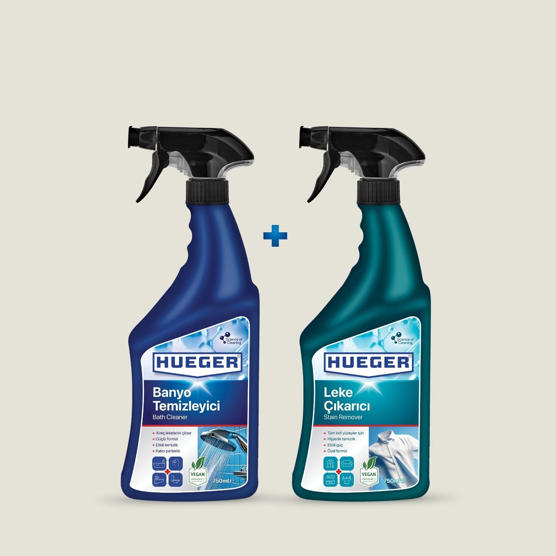 Leke Çıkarıcı Sprey ve Banyo Temizleyici 2'li Set 750ml - 750ml - Hueger