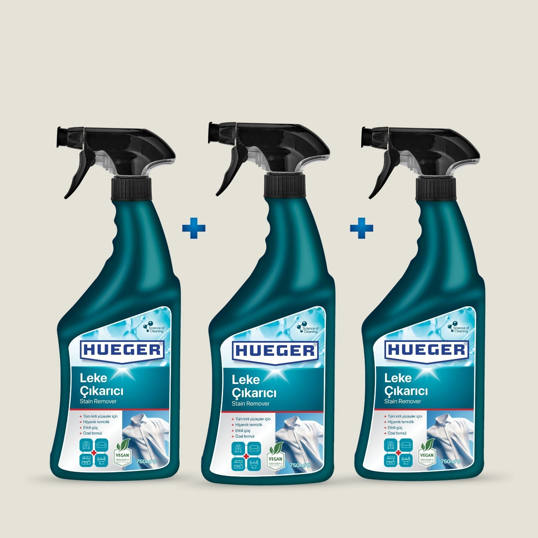 Kumaş ve Yüzeyler İçin Güçlü Leke Çıkarıcı Sprey 3'lü Set - Hueger