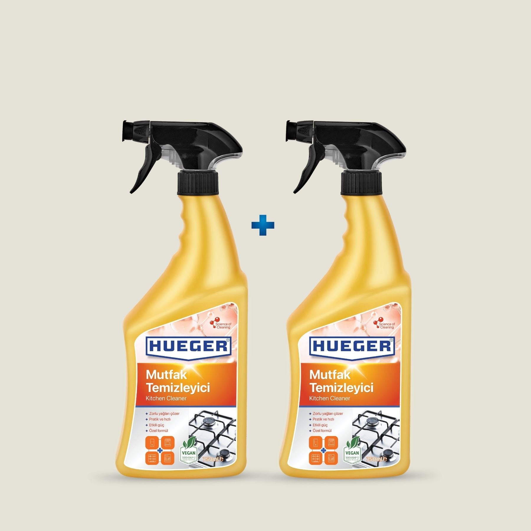 Ultra Güçlü Mutfak Temizleyici ve Yağ Sökücü Sprey 2'li Set - Hueger