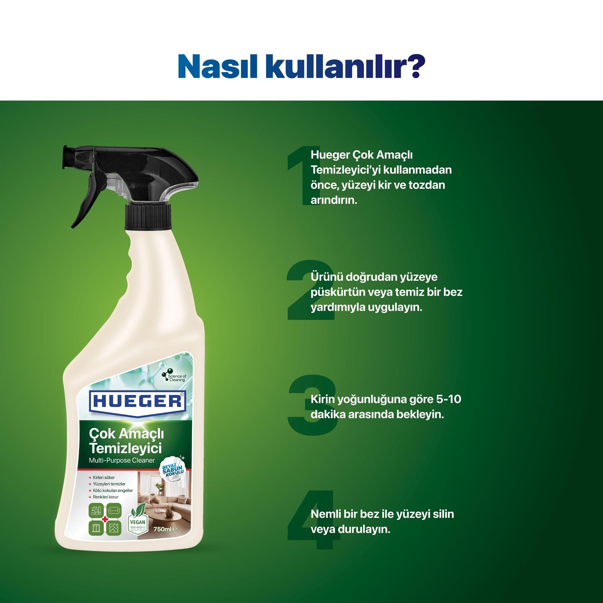 Vegan Çok Amaçlı Temizleyici Nasıl Kullanılır