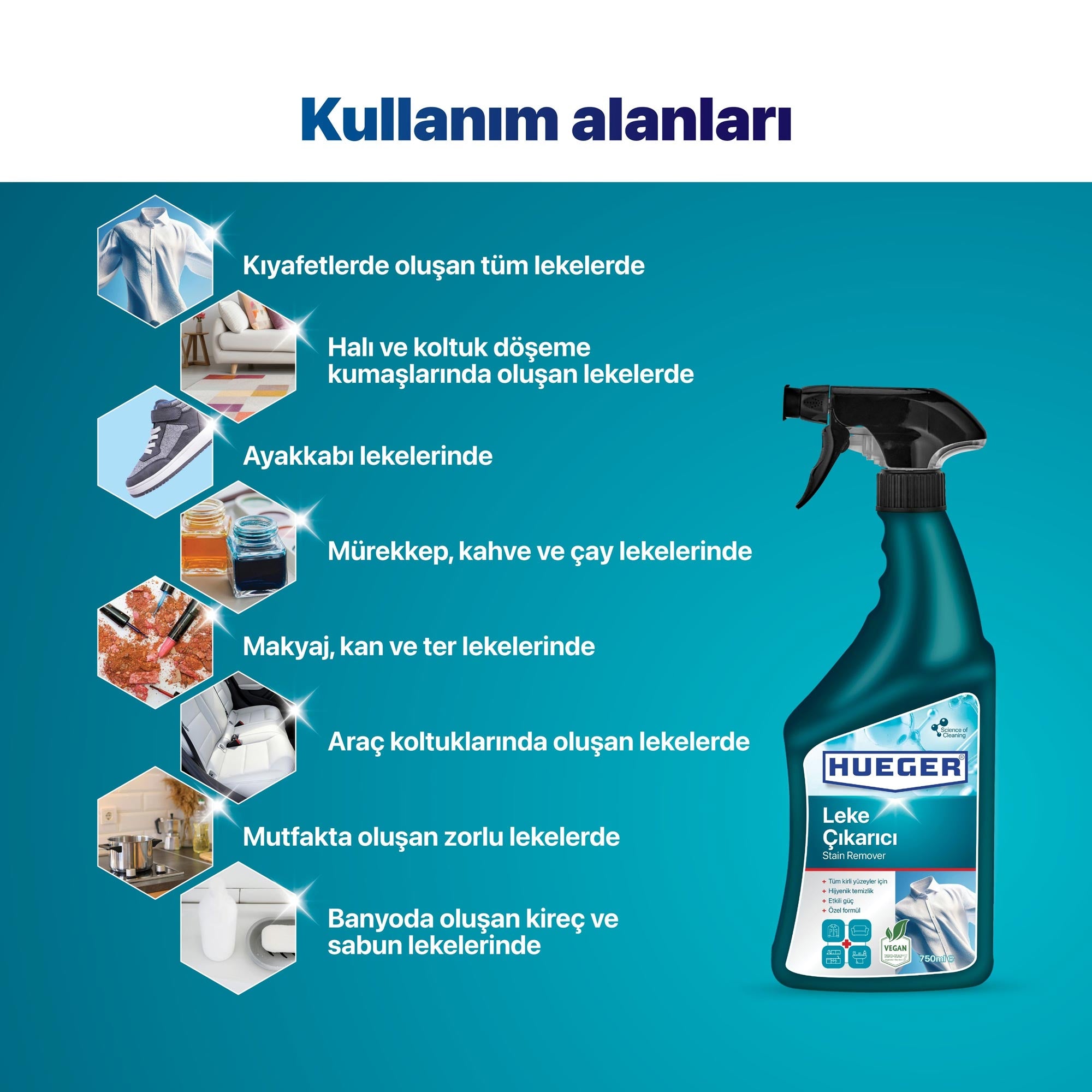 Vegan Leke Çıkarıcı Kullanım Alanları