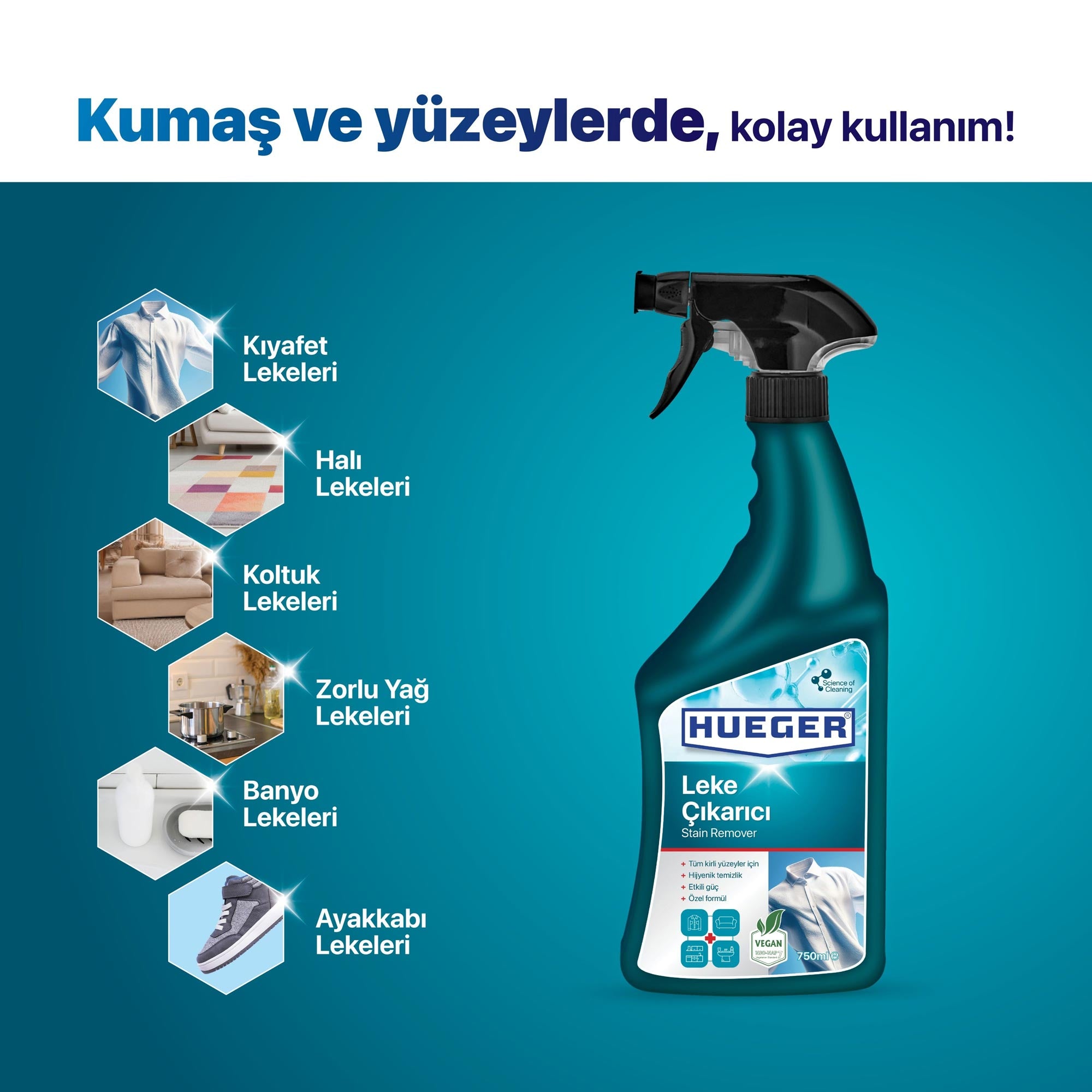 Vegan Leke Çıkarıcı  Kumaş ve Yüzeylerde Kolay Kullanım