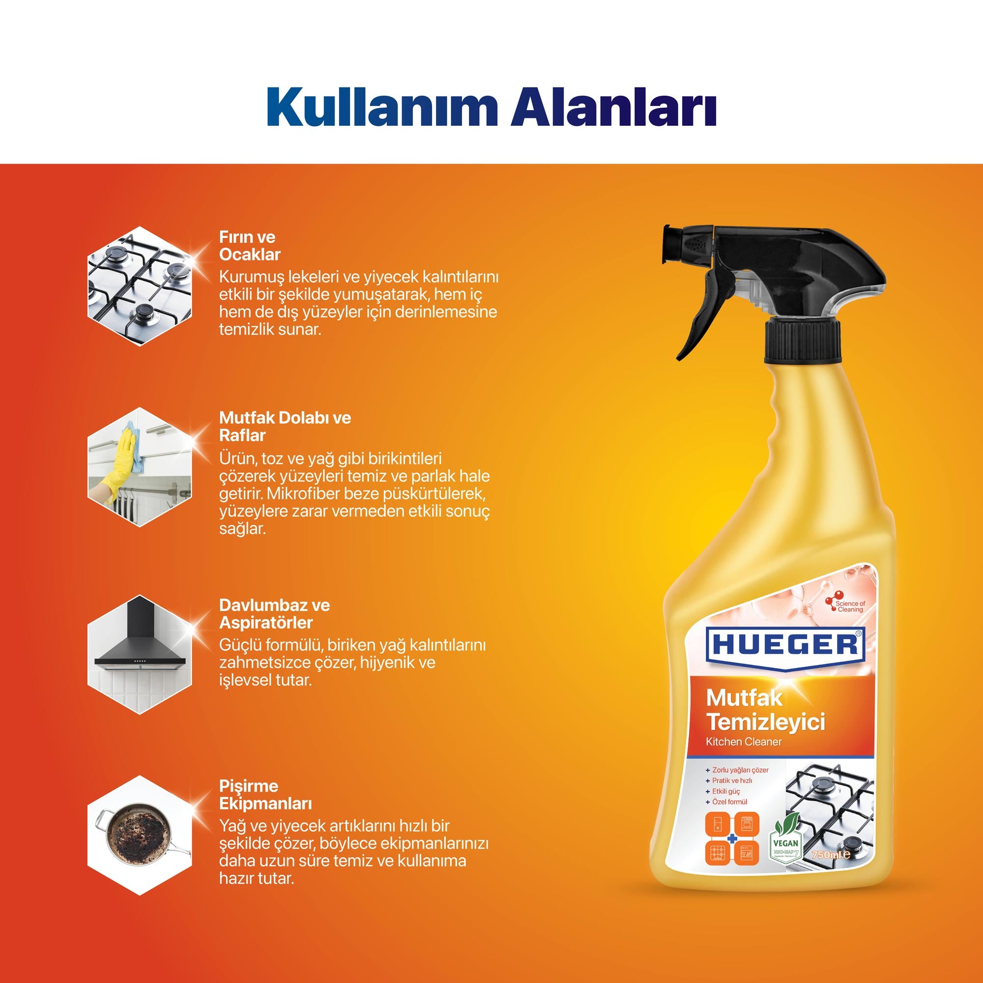 Vegan Ultra Güçlü Mutfak Temizleyici